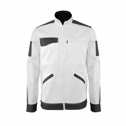 BLOUSON BICOLORE PEINTRE BLANC/GRIS - ENDUIT