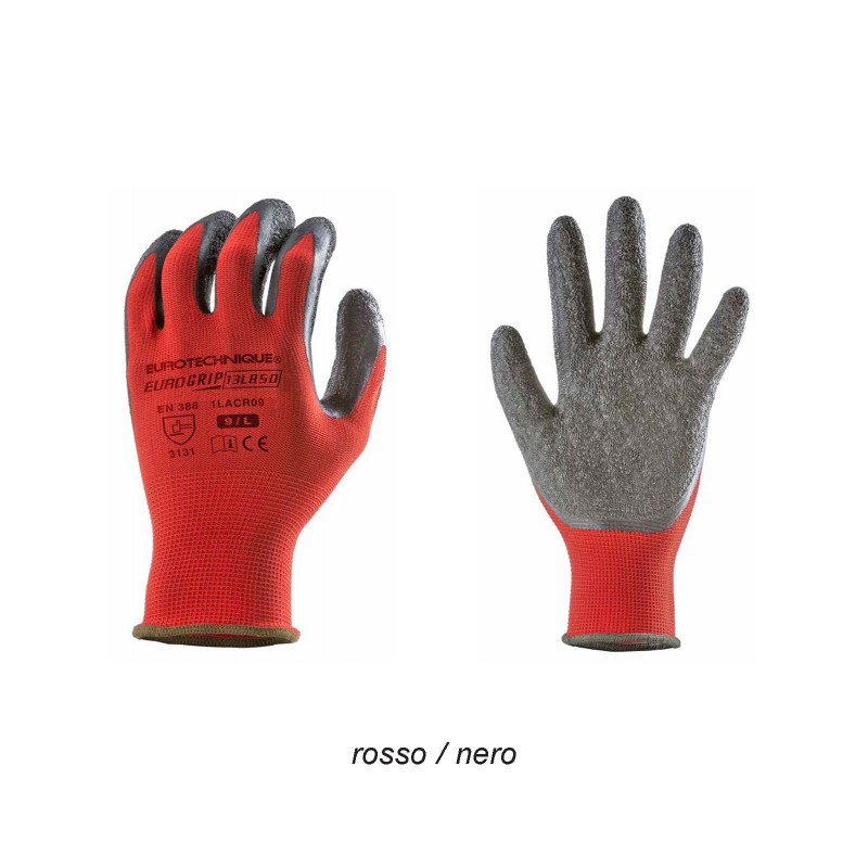 GANTS TRICOTE POLYESTER ROUGE - EUROGRIP 13L850