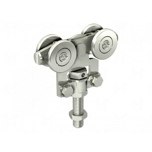 MONTURE 4 GALETS ACIER POUR RAIL 3530