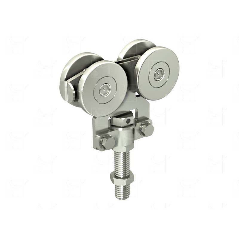 MONTURE 4 GALETS ACIER POUR RAIL 5040