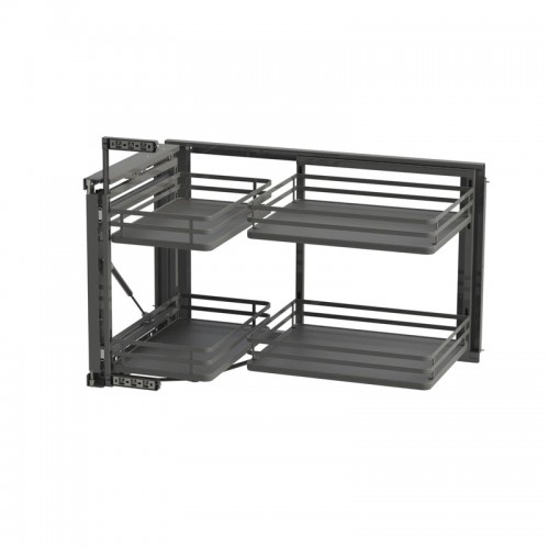 SYSTEME EXTRACTIBLE D’ANGLE TITANE - ACIER ET BOIS