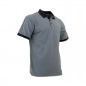 POLO DALLE MAILLE PIQUÉE BICOLORE GRIS ANTHRACITE ET NOIR