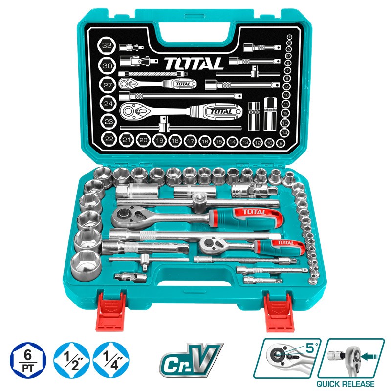 COFFRET DE DOUILLES 44 PCS 1/2"